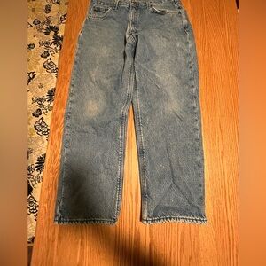 Carhartt B155 Jeans Mens 36x30 Deepstone Blue Fleece Lined Workwear Relaxed Fit